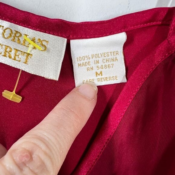 Victorias Secret Gold Label Slip Dress Size M Pink Satin Embroidered Semi Sheer - Picture 6 of 7